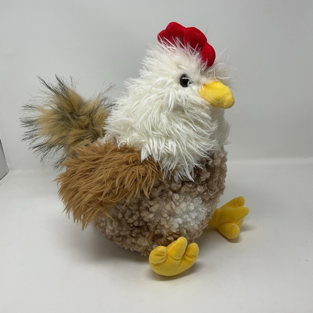 Walmart Chicken Hen Rooster Plush Stuffed Animal Farm Animal Fuzzy Brown White